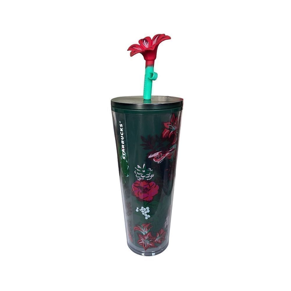 NWT 2022 Venti Woodland Berry Tumbler W/ Silicon Flower Straw Topper